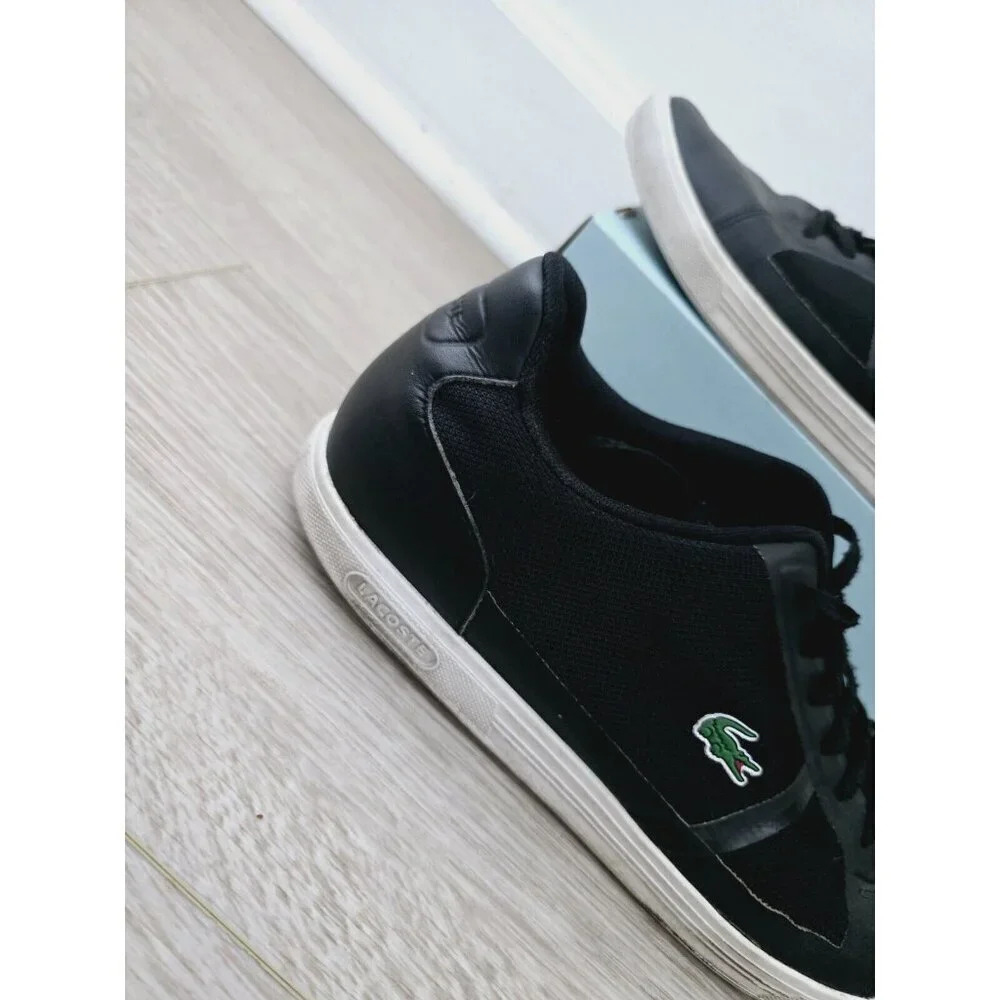 Lacoste Strideur 116 Black Low Rise Mens Lace Up Fashion Sneakers Shoes 12 - Picture 4 of 11
